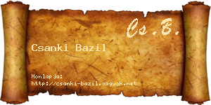 Csanki Bazil névjegykártya